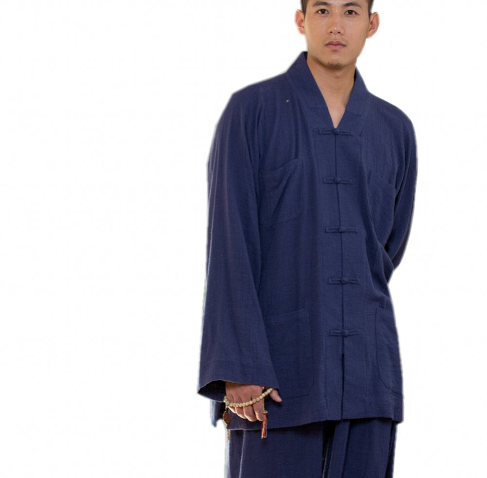 ZanYing Men Buddhist Monk Religion Sets Yoga Taichi Clothing Casual Suits