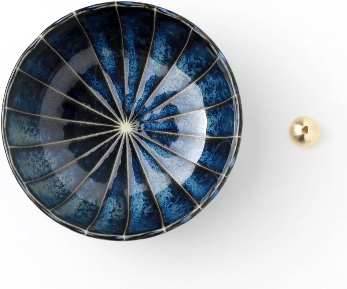 Gift Set: Sandalwood Incense Sticks & Navy Blue Lotus Holder by Asayu Japan