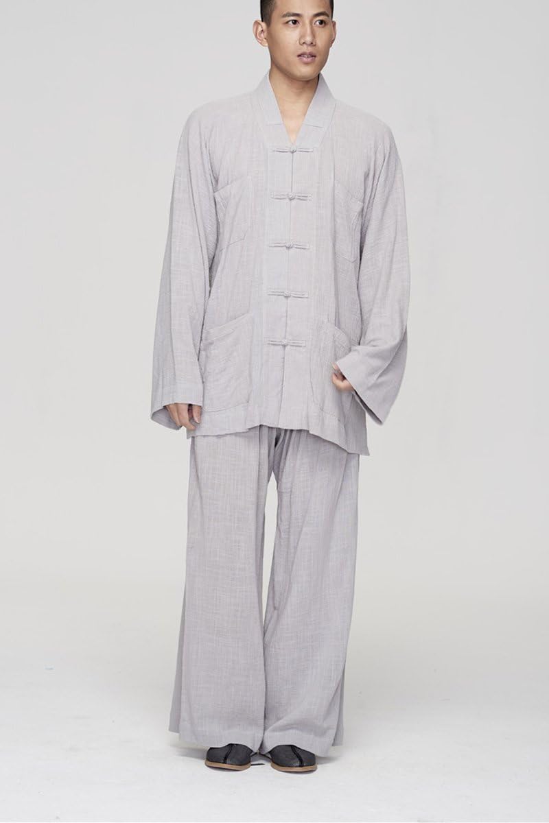 ZanYing Men Buddhist Monk Religion Sets Yoga Taichi Clothing Casual Suits