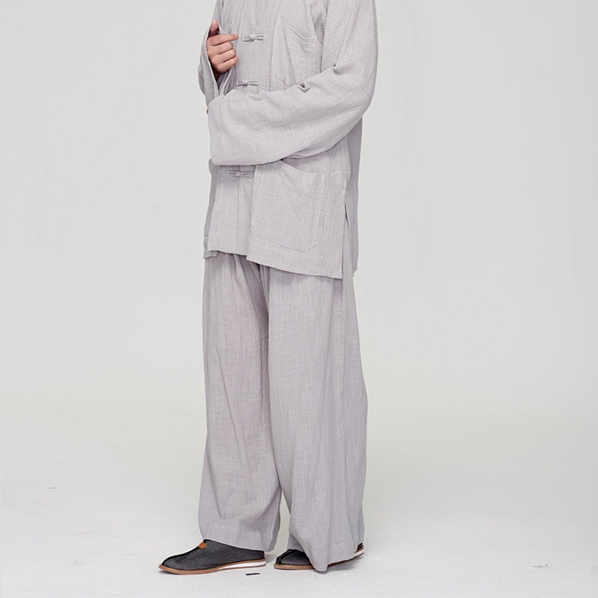ZanYing Men Buddhist Monk Religion Sets Yoga Taichi Clothing Casual Suits