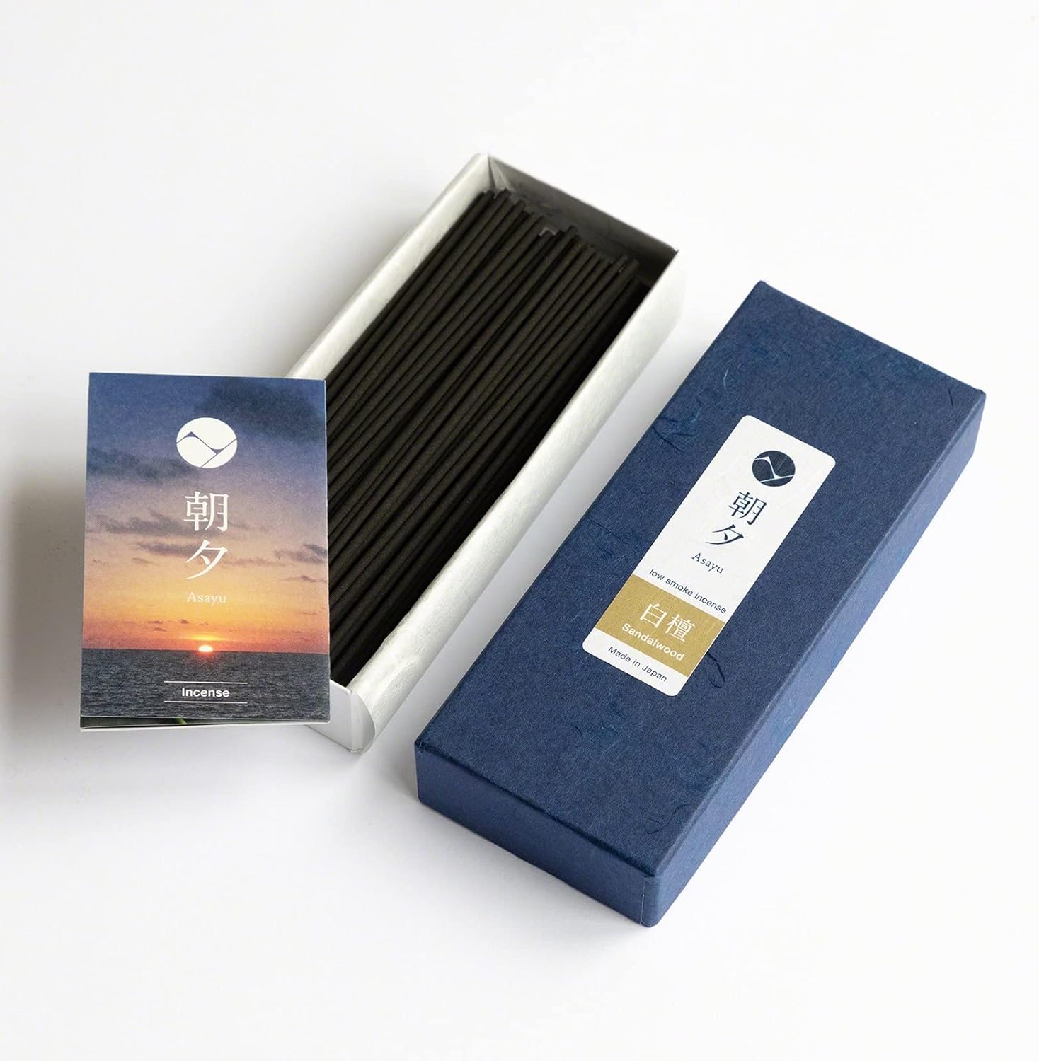 Gift Set: Sandalwood Incense Sticks & Navy Blue Lotus Holder by Asayu Japan