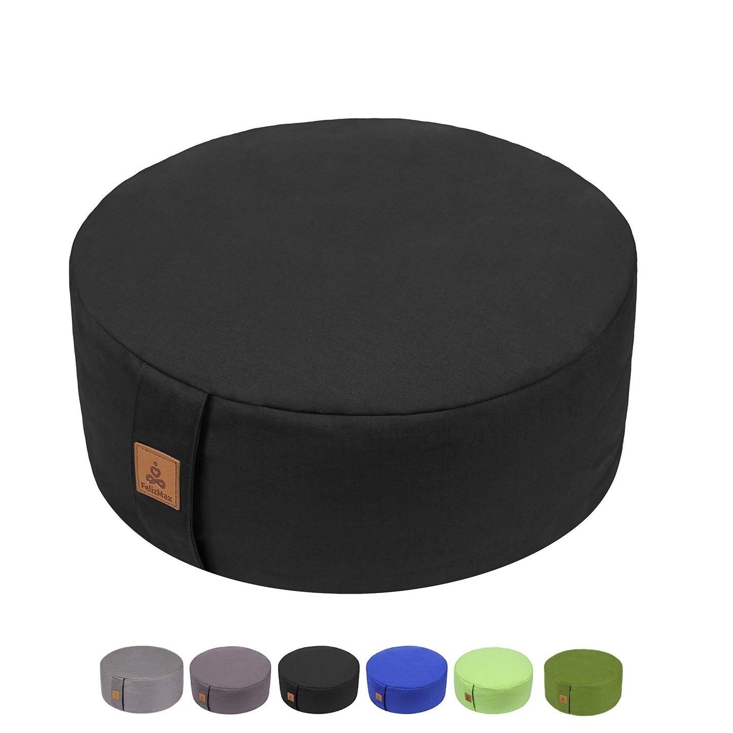 Zafu Buckwheat Meditation Cushion,D=13"/16" H=5.5",Round Zabuton Meditation Pillow,Yoga Bolster Kneeling Pillow Premium Yoga Pillow for Sitting on Floor Zippered Cotton Cover